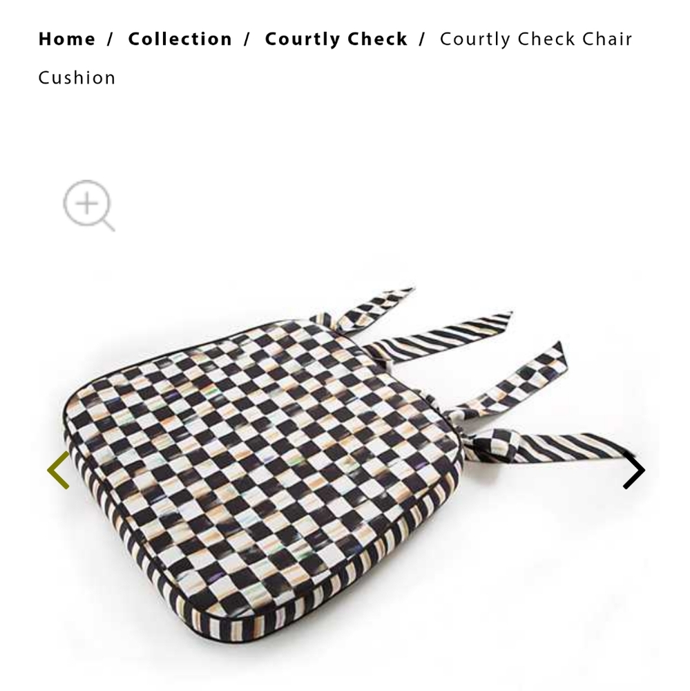 MACKENZIE-CHILD'S Courtly Check Chair Cushion.  Set of 2.